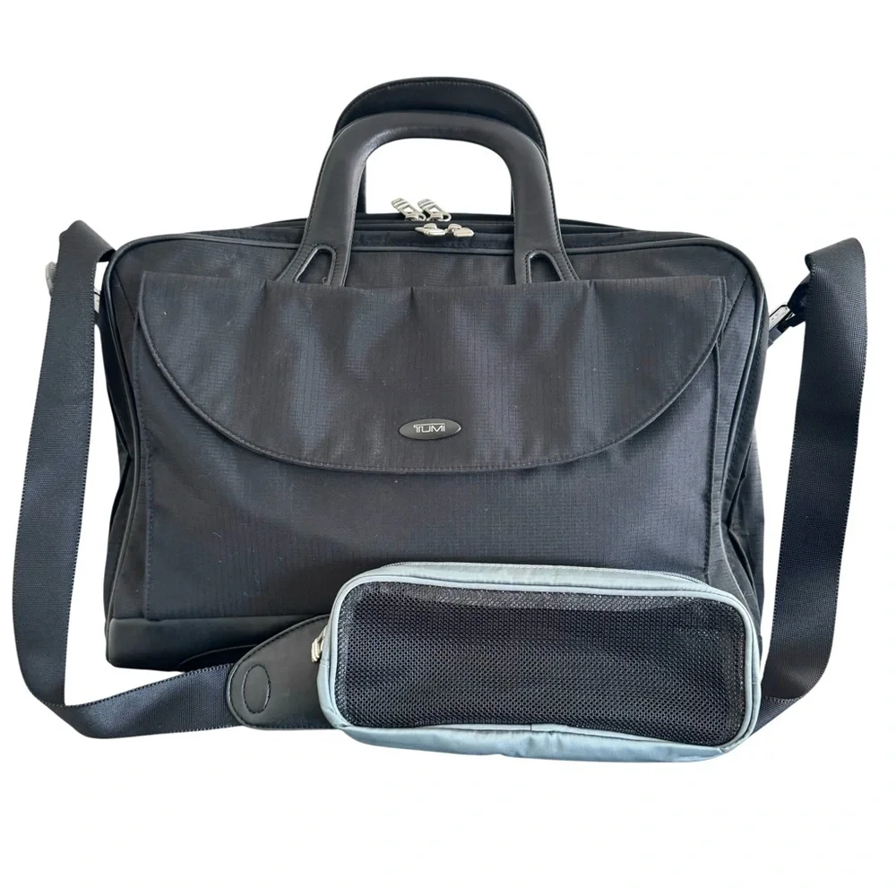 TUMI Alpha Laptop Bag Briefcase Black Ballistic Nylon Travel Bag